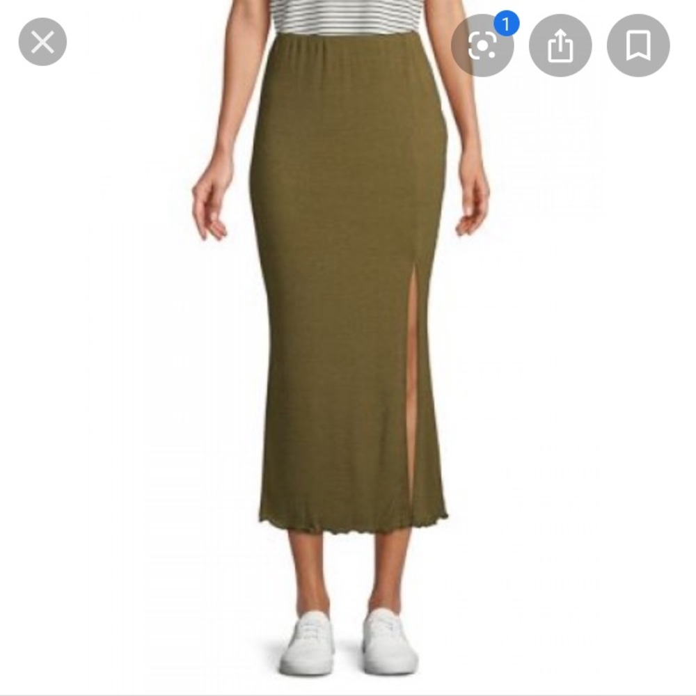 SLIT MIDI SKIRT